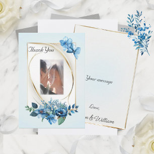 Tarjeta de agradecimiento plana floral acuarela Em