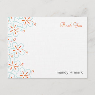 Tarjeta de agradecimiento plana Hibiscus moderna