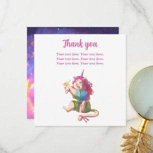 Tarjeta de agradecimiento plana linda rosa para ba