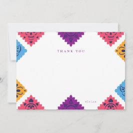 Tarjeta de agradecimiento plana mexicana festiva