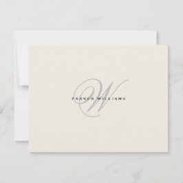 Tarjeta de agradecimiento plana monogramada