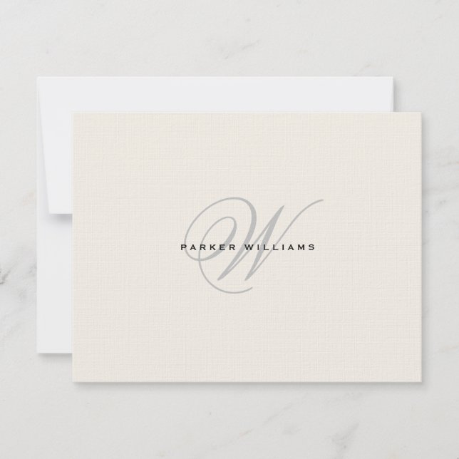 Tarjeta de agradecimiento plana monogramada (Anverso)