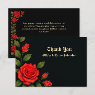 Tarjeta de agradecimiento plana para boda Rose Got