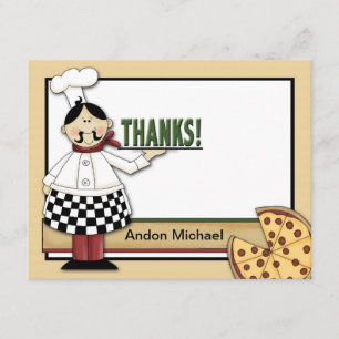 Tarjeta de agradecimiento plana para fiesta de piz