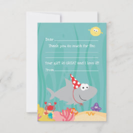 Tarjeta de agradecimiento plana para rellenar bajo