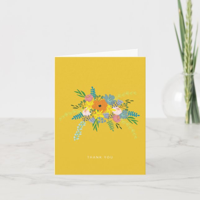 Tarjeta de agradecimiento plana pequeña - Botánico (Anverso)