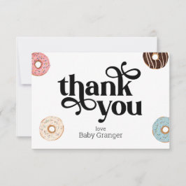 Tarjeta de agradecimiento plana personalizada de D