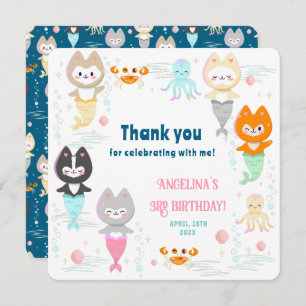 Tarjeta de agradecimiento plana por el tercer cump