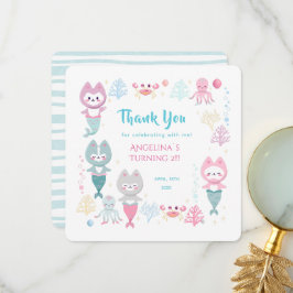 Tarjeta de agradecimiento plana por el tercer cump