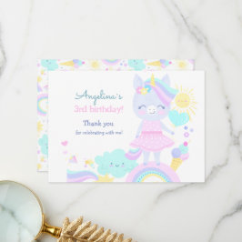 Tarjeta de agradecimiento plana por el tercer cump