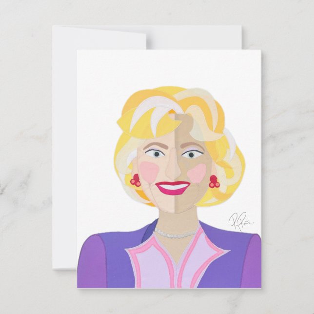 Tarjeta de agradecimiento plana Rosa (Anverso)