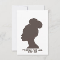 Tarjeta de agradecimiento plana - Silueta femenina