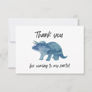 Tarjeta de agradecimiento plana Triceratops Dinosa
