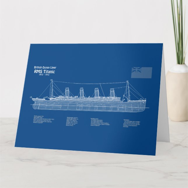 Tarjeta De Agradecimiento Planes de plan del buque Titanic RMS ABD (Anverso)