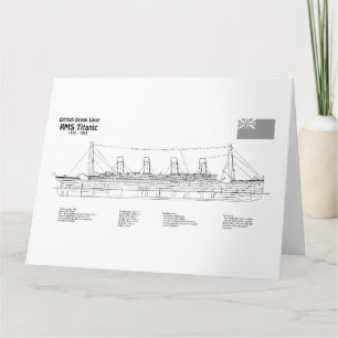 Tarjeta De Agradecimiento Planes del plan de transporte marítimo Titanic