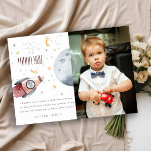 Tarjeta De Agradecimiento Planetas estelares en el espacio exterior lindo Cu