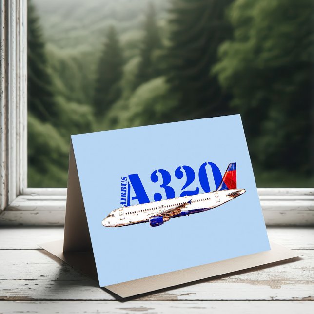 Tarjeta De Agradecimiento Plano de acuarela Airbus a320 (Subido por el creador)