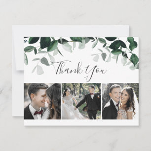 Tarjeta De Agradecimiento Plano de fotos de Emerald Greenery 3