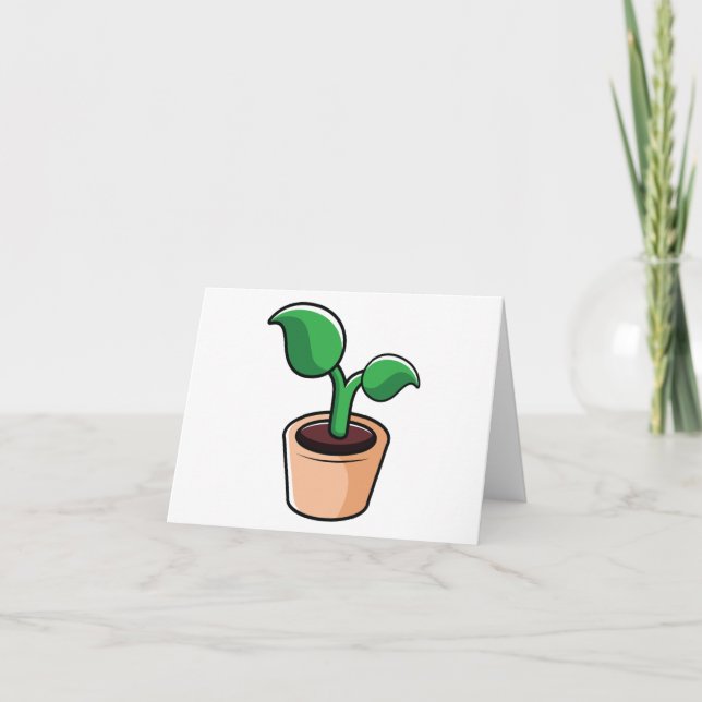 Tarjeta De Agradecimiento Planta de Interior de Hoja Verde (Anverso)