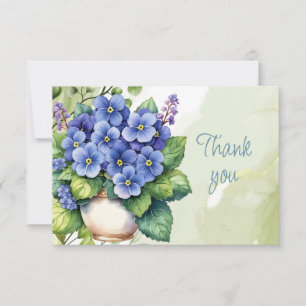 Tarjeta De Agradecimiento Planta de Interior Flores Violeta Africana Gracias