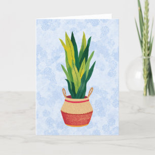 Tarjeta De Agradecimiento Planta de serpientes azules pintada
