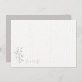 Tarjeta De Agradecimiento Planta floral de flores moradas Estacionalizada