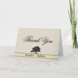 Tarjeta De Agradecimiento Plantación de Robles en Verde Gracias