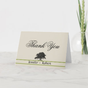 Tarjeta De Agradecimiento Plantación de Robles en Verde Gracias