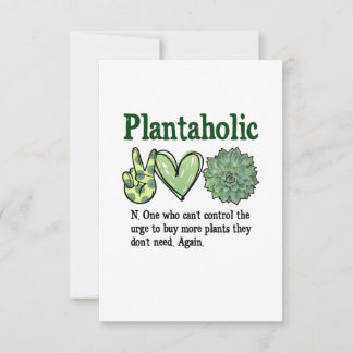 Tarjeta De Agradecimiento Plantaholic Funny Plant