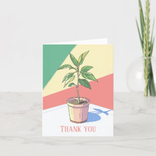 Tarjeta De Agradecimiento Plantas Botánicas Potted house gracias