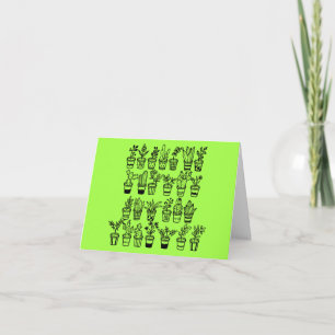 Tarjeta De Agradecimiento Plantas de garabatos lindos en macetas