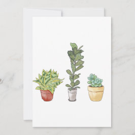 Tarjeta De Agradecimiento Plantas interiores de color agua pintadas a mano