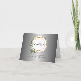 Tarjeta De Agradecimiento Plata Impresionante Y Anillos Dorados