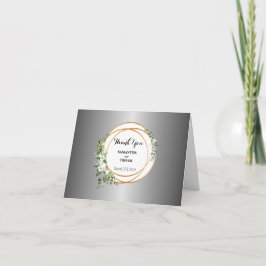 Tarjeta De Agradecimiento Plata Impresionante Y Anillos Dorados