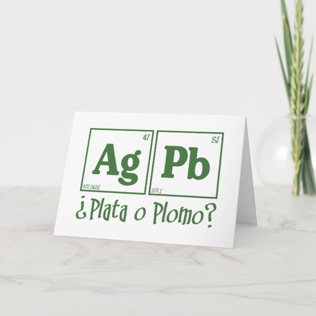 Tarjeta De Agradecimiento Plata o plomo (Anverso)