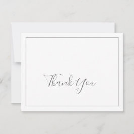 Tarjeta de agradecimiento plateada minimalista