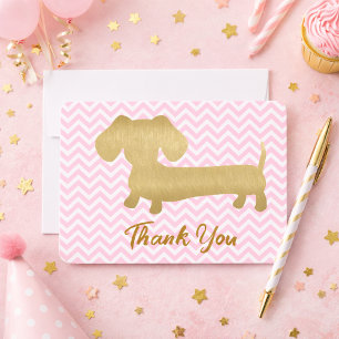 Tarjeta De Agradecimiento Platos de fiesta para perros salchicha Dachshund d