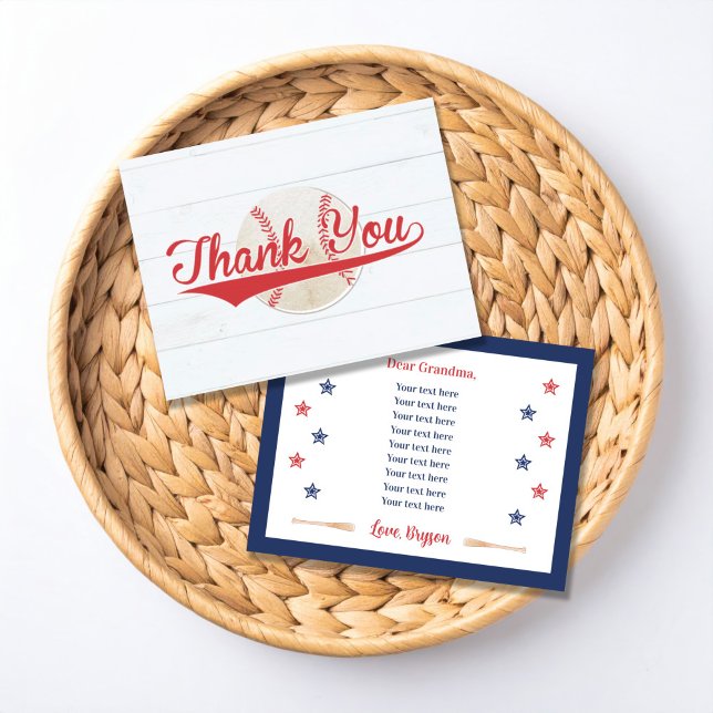 Tarjeta De Agradecimiento Play Ball Baseball Birthday Thank You Card (Subido por el creador)