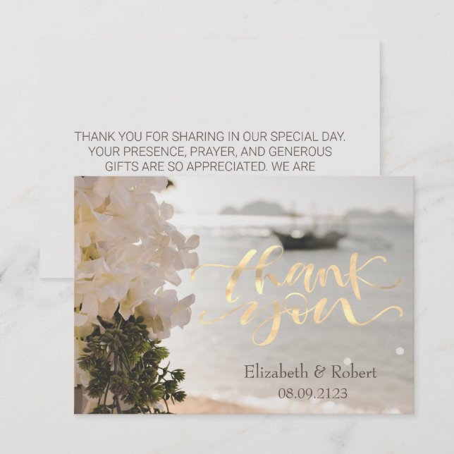 Tarjeta De Agradecimiento Playa de las Flores de Navegación (Anverso / Reverso)