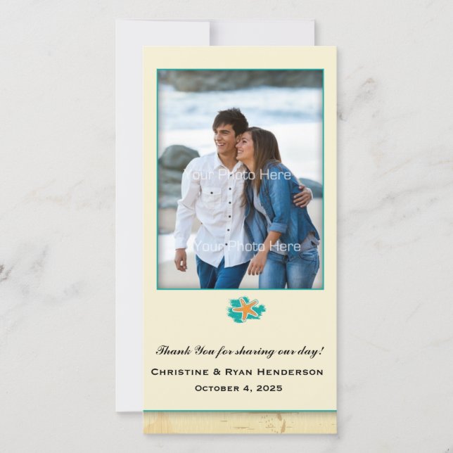 Tarjeta De Agradecimiento Playa de Seashell (Anverso)