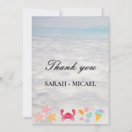 Tarjeta De Agradecimiento Playa de verano de acuarela moderna