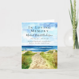 Tarjeta De Agradecimiento Playa En Memoria Amada Solidaridad Funeral