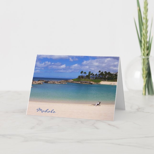 Tarjeta De Agradecimiento Playa Mahalo (Anverso)