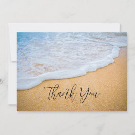 Tarjeta De Agradecimiento Playa Sandy con Foamy Surf Photo