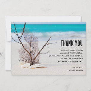 Tarjeta De Agradecimiento Playa tropical con cascadas blancas gracias