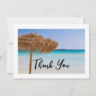 Tarjeta De Agradecimiento Playa Tropical Escénica con Boda bajo Sombrilla de