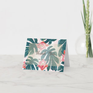 Tarjeta De Agradecimiento Playa Tropical Hibiskus Palm Leaves