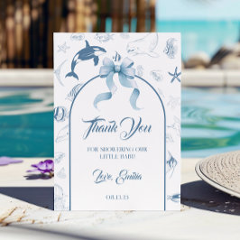 Tarjeta De Agradecimiento Playas Ocean Blue Sea Life Baby Shower