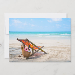 Tarjeta De Agradecimiento Playas Tropicales   Silla de Playa en la Arena