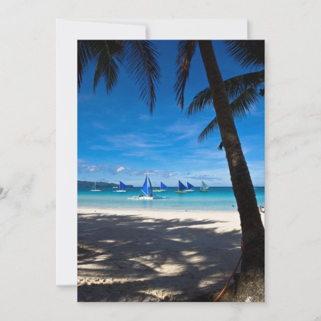 Tarjeta De Agradecimiento Playas tropicales | White Beach Boracay Philippine (Anverso)